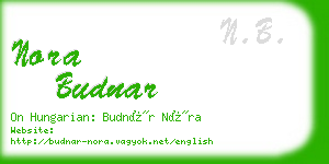 nora budnar business card